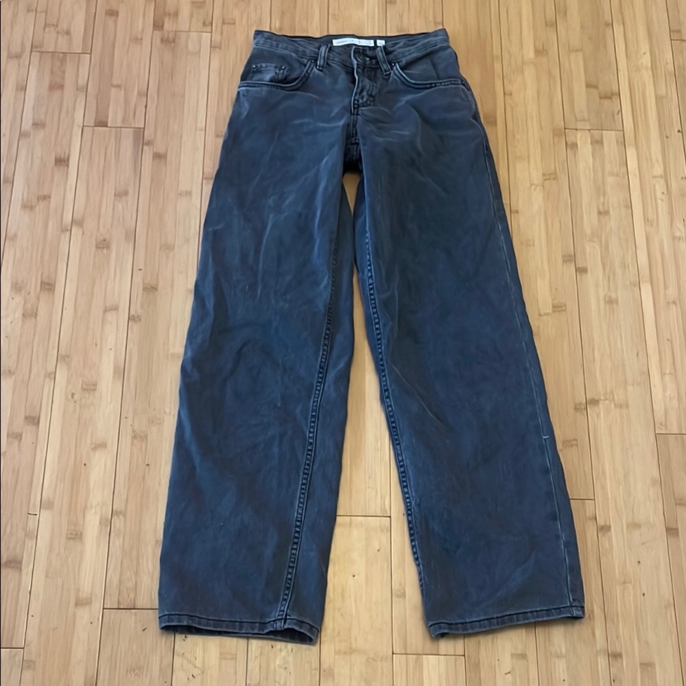 Subdued Dark Blue Denim Jeans